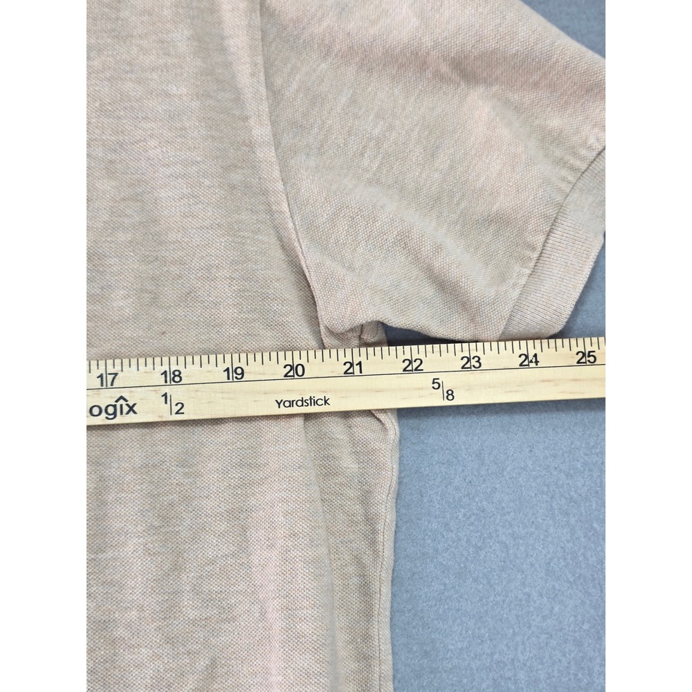 Polo Ralph Lauren Mens Large Tan Heather Cotton Pique Short Sleeve Polo Shirt - Picture 4 of 6